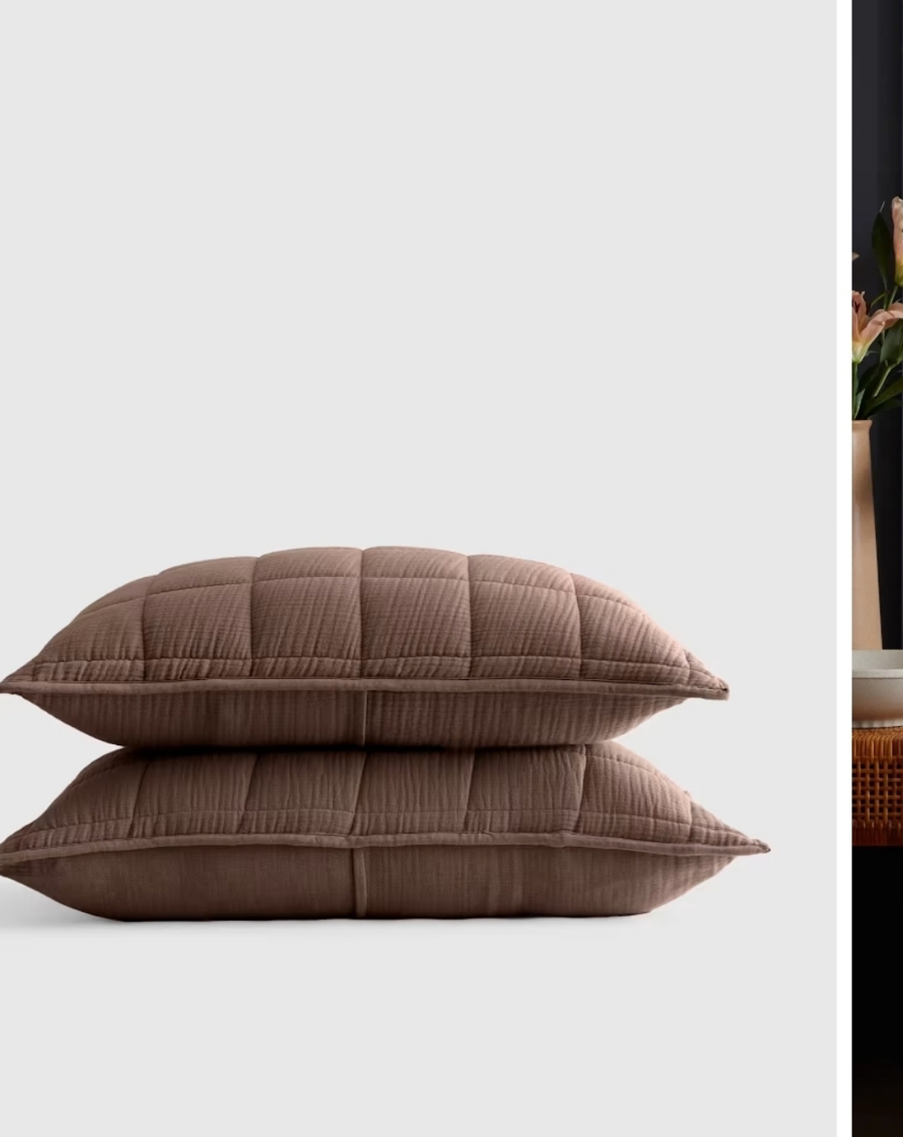 Quince European Linen Box Quilt Pillow Sham Set (2) Standard In Espresso